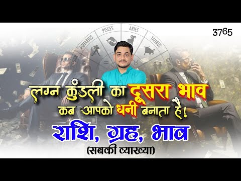 लग्न कुंडली का दूसरा भाव कब आपको धनी बनाता है? राशि,  ग्रह, भाव सबकी व्याख्या #astrology