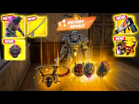 T-60 Power Armor vs *Godzilla Portal* NEW 3 MEDALLIONS & MYTHIC WEAPONS (NEW! FORTNITE CHAPTER 6)