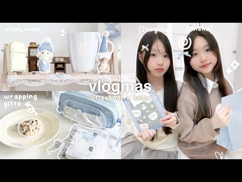 VLOGMAS with jorgina kei ⛄️❄️ : school christmas party, gifts for friends🪄maono PM450 + flower knows