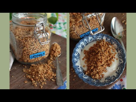 From Scratch, Oven Baked, Basic Granola Recipe with Peanut Butter