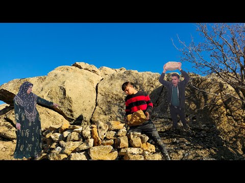 Hadi's hard life in the mountains: Trying to build a house for survival