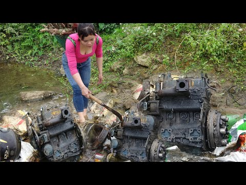 Repair Restoration and Restart Engine In Water. Engine Repair Diesel \ GENIUS GIRL MECHANIC