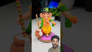 Ganpati ji idol making with clay Eco friendly Ganesha making 🙏 Ganpati Bappa morya #short #shorts