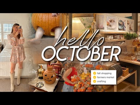 OCTOBER DAYS | fall clothing haul, farmers market, baby crafts, antiquing, & self care routine 🧦🍁🥧