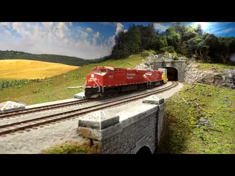 Trains through the new scenery on the K&SV railroad