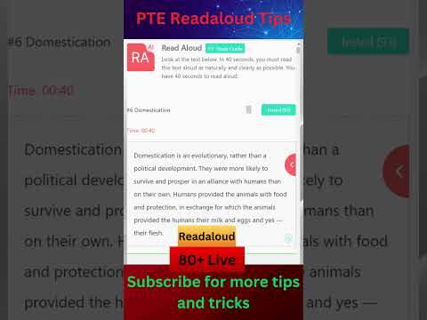 Read Aloud Tips and Tricks || Example 80+ Live scoring #pte #readaloud #pteacademic #shorts