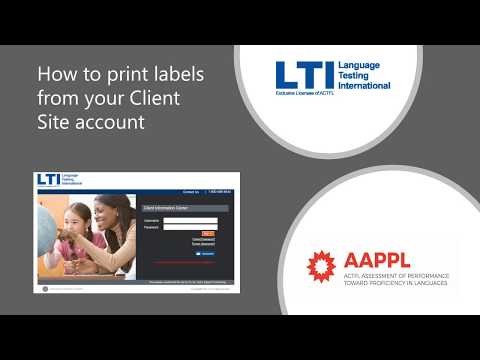 AAPPL - How to print labels from your Client Site account