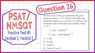 PSAT / NMSQT Question 26 from  Practice Test 1 Section 2 Module 2