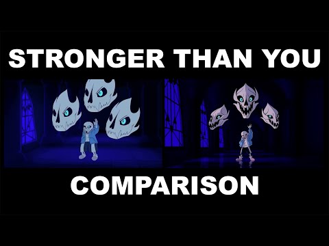 Comparison of Stronger than you - Chara Response (Undertale Animation Parody)