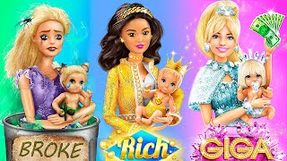 Rich, Broke and Giga Rich Barbies with Their Babies / 33 DIYs