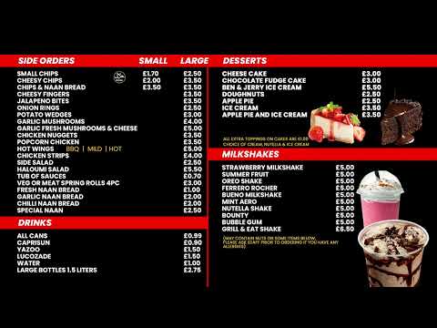 Digital Menu Board Design  | Grill & Eat Liverpool