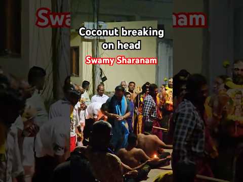 Coconut breaking on head #swamiyesharanamayyappa #ayyappa #padipooja #ayyappasongs #viral #trending