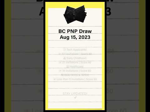 Canada BC PNP Draw: Aug 15, 2023 #bcpnp