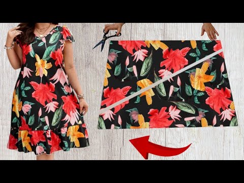 ♥️ New Very Simple Very Cute So Easy Pattern Dresses Tutorial💃Only 1. 5 meter fabric Only 10 Minute