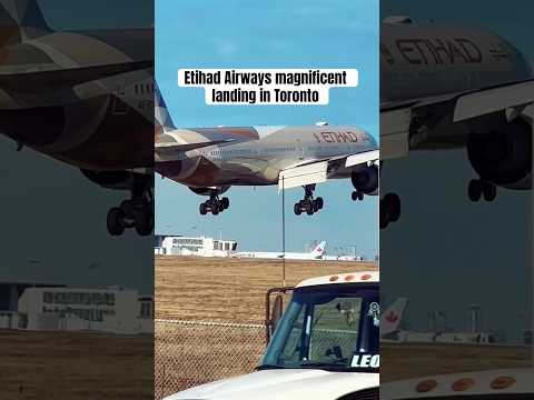 Etihad airways magnificent landing in Toronto Pearson #landing #aviation #canada #finalapproach