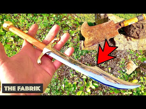 Rusty cleaver into a beautiful mini Persian SWORD !