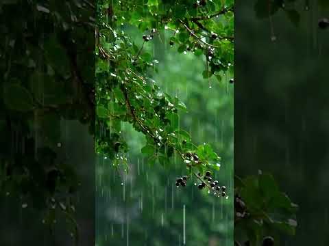 Magical rain on trees in the forest      @Shorts @YouTube @sleepground @asmrzeitgeist