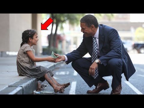 Homeless Girl Begs Denzel Washington for Help - He Notices Something Important and Takes Action!