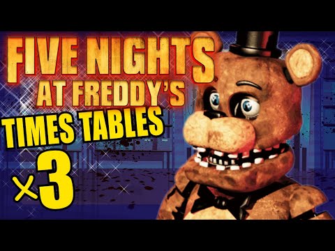 Five Nights at Freddys FNAF Teaching Multiplication Times Tables x3 Educational Math Video for Kids