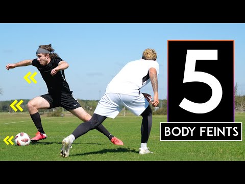 5 BODY FEINTS to BEAT DEFENDERS in FOOTBALL (Soccer)