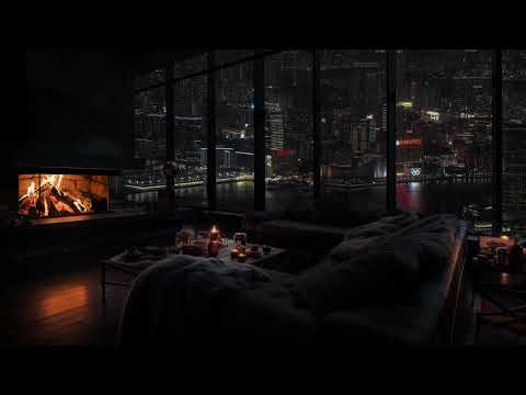 Rain sounds to sleep | Relieve sleep disorders in a cozy urban apartment