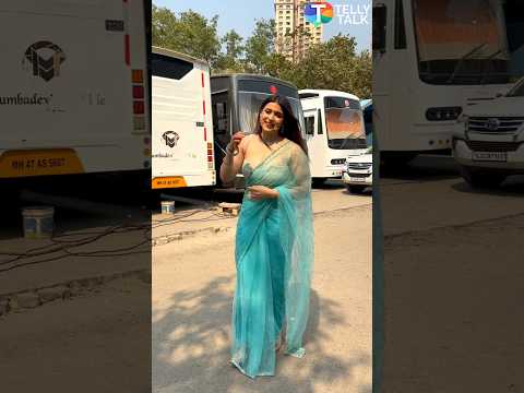 Mannara Chopra looks GORGEOUS in a saree as she shoots for Laughter Chefs 😍 #shorts #mannarachopra