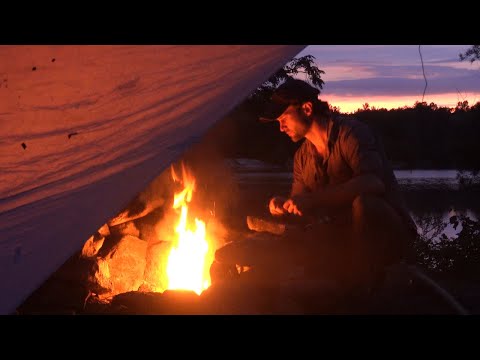 Solo Camping and Cooking on Beautiful Lake