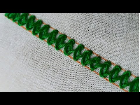 Very easy border line hand embroidery #embroidery #stitching