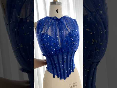 Making a corset long sleeves royal blue mini dress #prom #wedding #hautecouture #sewing #dressmaking