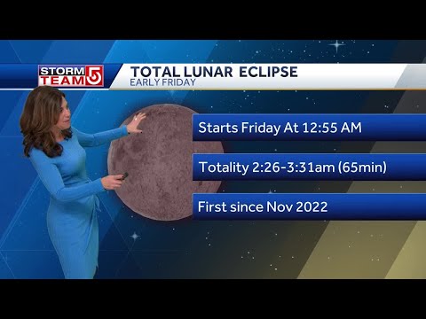 Total lunar eclipse to be visible for some overnight