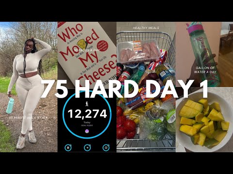 75 HARD CHALLENGE DAY 1 | What I Ate + Workouts & My First Impressions