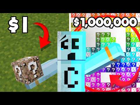 $1 Vs $1,000,000 Lucky Blocks in Minecraft