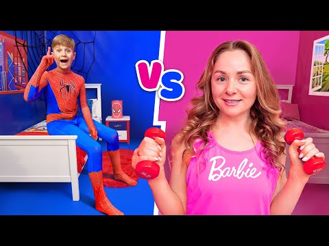 Barbie House VS Spiderman House