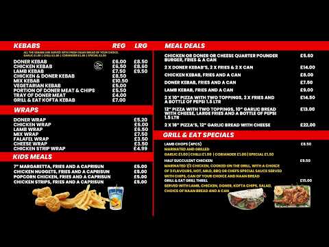 Digital Menu Board Design  | Grill & Eat Liverpool