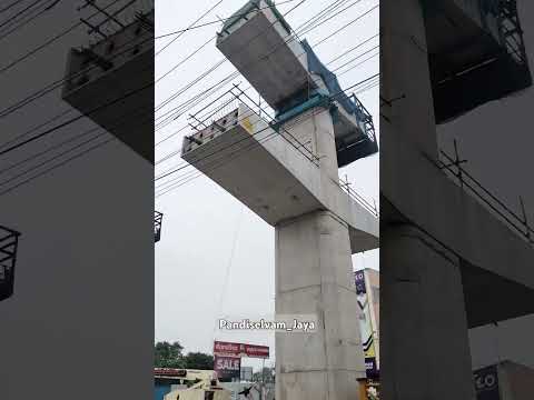 Chennai Metro Under Construction at Chinnaporur Saravana Bhavan hotel #cmrl #chennaimetro #chennai