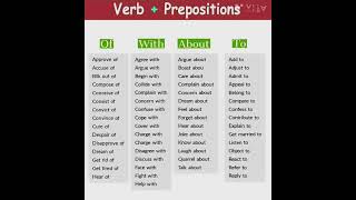 Verb + Preposition.  #collocations #preposition #verb #vocabulary #english #learnenglish #education