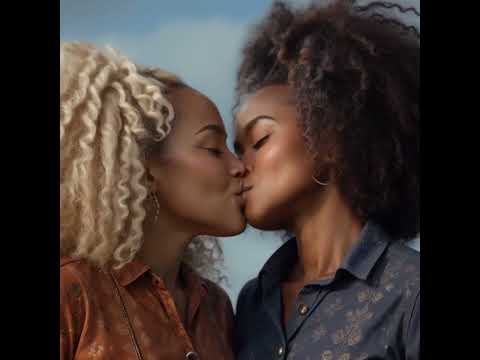 Beautiful Union  Two African Women Share a Tender Kiss #lesbian #kiss #lgtb