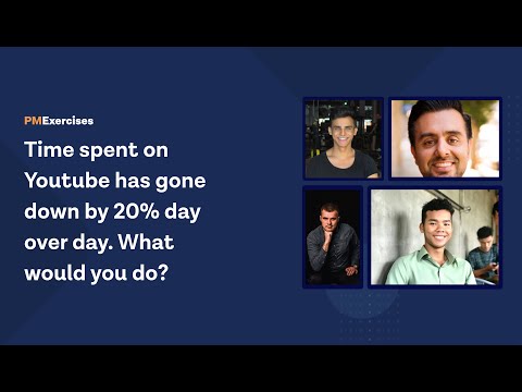 Time spent on YouTube has gone down by 20% daily. What would you do? -Product Manager Group Practice