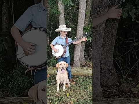 Just a boy, his banjo and his dog. ❤️😊 #banjo #bluegrass