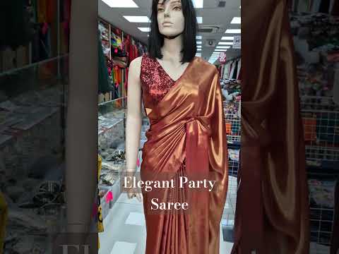 Whatsapp +4478 38394549 Elegant Party Saree available in Gold and Green #latestfashiontrends #foryou