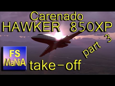 Carenado HAWKER 850XP part 3 Takeoff & Climb to FL280