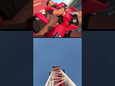 Rugby players take on the Big Shot in Las Vegas 🎢😱