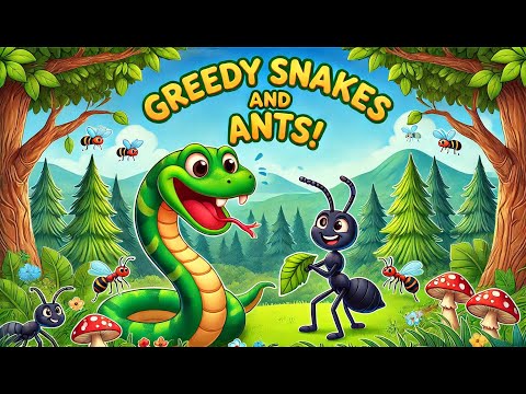 Greedy Snake And The Ants | English Cartoon For Kids | Bedtime Stories For Kids #snake #ants