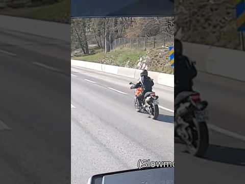 Biker almost crashing! Drove against RED! Full Vid. click link below #truck #driving #baddrivers