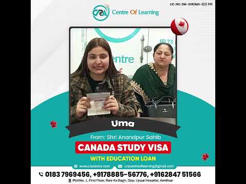 Congratulations to our student UMA for the approval of her Canada Study Visa🇨🇦🇨🇦