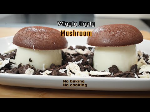 Just milk and chocolate. Amazing wiggly jiggly mushroom dessert. Every one will surprise.