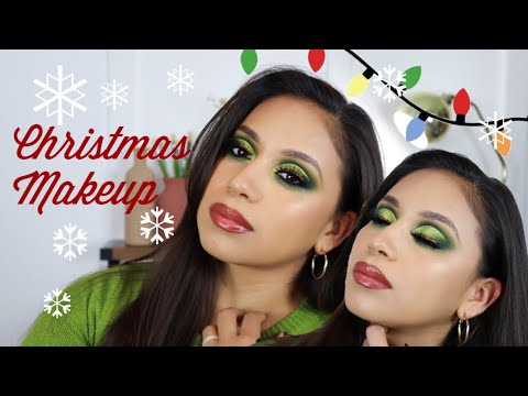 CHRISTMAS MAKEUP GREEN | HOLIDAY GLAM