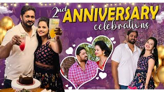 OUR 2nd WEDDING ANNIVERSARY CELEBRATION VLOG || Divya ❤️ Sai