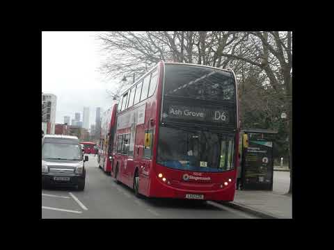 Enviro 400 Stagecoach London 19848 LX12CZB on a Route D6 Arriving at Mile End Station/Mile End Road