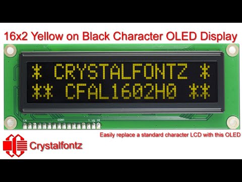 16x2 Yellow on Black Character OLED